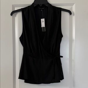 Banana Republic Elegant Black Wrap Top